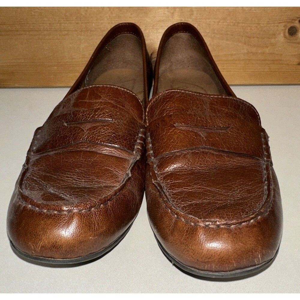 Born Shoes Womens Size 8 Brown Leather Slip On Loafer Flats Casual Comfort - Picture 3 of 9